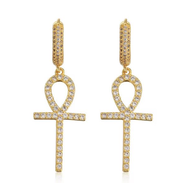 Ankh Cross Earrings