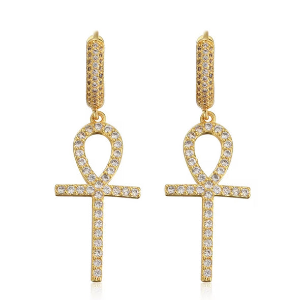 Ankh Cross Earrings