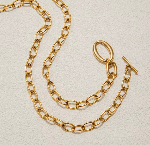 18K Gold OT Toggle Necklace | O Shaped Pendant | Twelfth XII