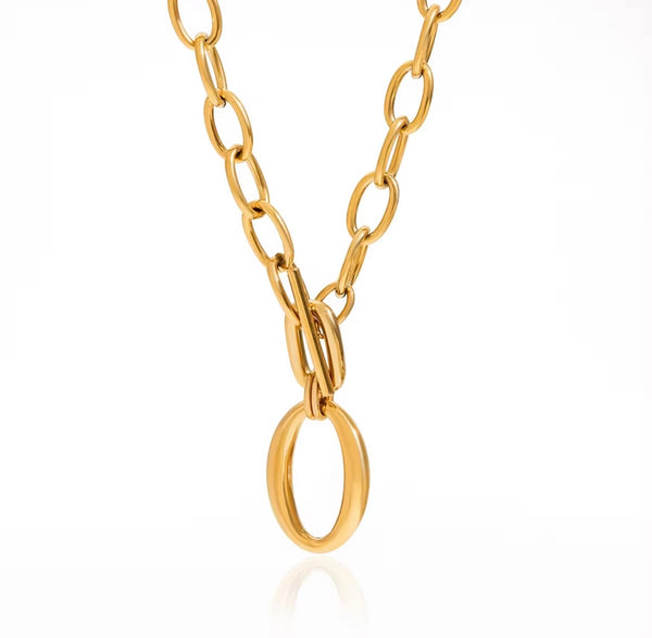 18K Gold OT Toggle Necklace | O Shaped Pendant | Twelfth XII