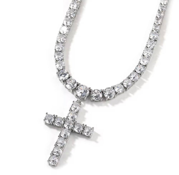 Diamond Cross Tennis Chain