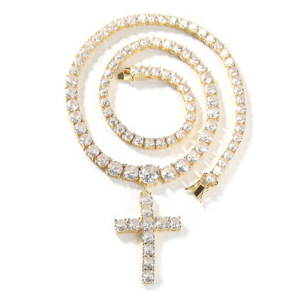 Diamond Cross Tennis Chain