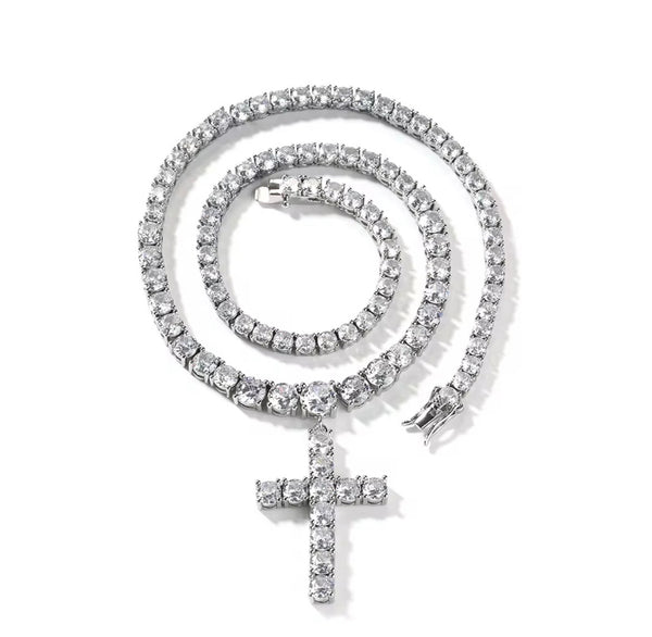 Diamond Cross Tennis Chain
