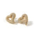 Iced Out CZ Heart Stud Earrings | Pave Design