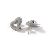 Iced Out CZ Heart Stud Earrings | Pave Design
