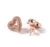 Iced Out CZ Heart Stud Earrings | Pave Design
