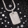 Iced Out Dog Tag Pendant Necklace