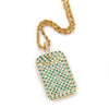 Iced Out Dog Tag Pendant Necklace