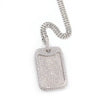 Iced Out Dog Tag Pendant Necklace