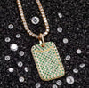 Iced Out Dog Tag Pendant Necklace