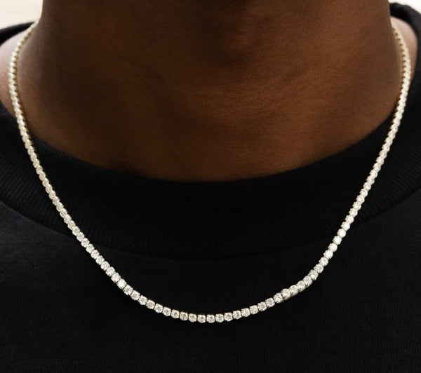 Micro Moissanite Tennis Chain White Gold & Yellow Gold