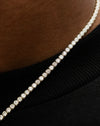 Micro Moissanite Tennis Chain White Gold & Yellow Gold