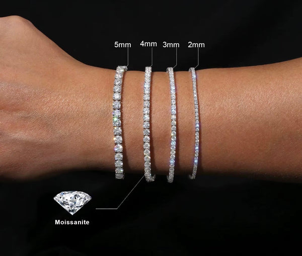 Micro Moissanite Tennis Bracelet 2mm | 14K White Gold & Yellow Gold