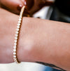 Micro Moissanite Tennis Bracelet 2mm | 14K White Gold & Yellow Gold
