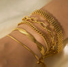 18K gold triple strand herringbone bracelet 3mm stainless steel