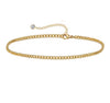 18K gold anklet stack set — 21 layered ankle bracelets including Cuban link, herringbone, tennis, rope, beaded, and leaf chain styles