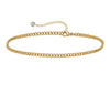 18K gold anklet stack set — 21 layered ankle bracelets including Cuban link, herringbone, tennis, rope, beaded, and leaf chain styles