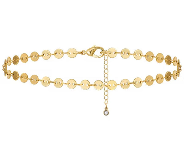 18K gold anklet stack set — 21 layered ankle bracelets including Cuban link, herringbone, tennis, rope, beaded, and leaf chain styles