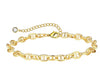 18K gold anklet stack set — 21 layered ankle bracelets including Cuban link, herringbone, tennis, rope, beaded, and leaf chain styles