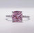 2.5ct Pink Moissanite Cushion Cut Ring — Sterling Silver Bezel Setting | Engagement, Wedding & Promise Ring | Sizes 4–12