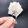 2.5ct Pink Moissanite Cushion Cut Ring — Sterling Silver Bezel Setting | Engagement, Wedding & Promise Ring | Sizes 4–12