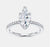 1ct marquise cut moissanite engagement ring in S925 sterling silver double-prong pavé setting on white background — Twelfth XII