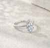 1ct marquise cut moissanite engagement ring in S925 sterling silver double-prong pavé setting on white background — Twelfth XII