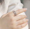 S925 Sterling Silver Moissanite Stackable Band — Twisted, Art Deco & Wave Styles | Engagement, Wedding & Promise Ring | Sizes 6–8