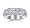VVS Moissanite Wide Band Ring — 925 Sterling Silver Pavé Milgrain Edge | Engagement, Wedding & Promise Ring | Sizes 6–8
