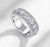 VVS Moissanite Wide Band Ring — 925 Sterling Silver Pavé Milgrain Edge | Engagement, Wedding & Promise Ring | Sizes 6–8