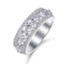 VVS Moissanite Wide Band Ring — 925 Sterling Silver Pavé Milgrain Edge | Engagement, Wedding & Promise Ring | Sizes 6–8