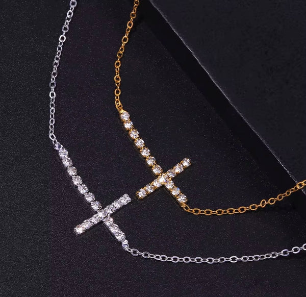 Cross Anklet — 18K Gold & Silver PVD Anklet