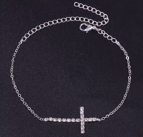 Cross Anklet — 18K Gold & Silver PVD Anklet