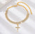 Cross Cuban Link Anklet — 18K Gold PVD Full Pavé Chain with Cross Charm