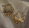 Custom Name Hoop Earrings | 18K Gold Plated Nameplate Twist Hoops | Personalized Gift | 18mm & 25mm | Twelfth