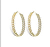 14K gold iced Cuban link hoop earrings pair on white background — statement earrings by Twelfth XII Detroit