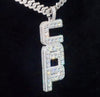 Custom vertical stacked letter pendant VVS moissanite raised stone flush pavé raised cluster 925 sterling silver — Twelfth XII Detroit