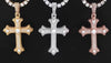 VVS1 Moissanite Iced Cross Pendant | 14K Gold Vermeil