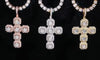 VVS1 Moissanite Iced Cross Pendant | 14K Gold Vermeil