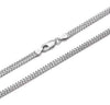 Coiled square double Franco chain in platinum over solid 925 sterling silver, overhead view