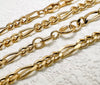 18K Solid Gold Figaro Chain Necklace | 2.5mm Italian-Style Fine Gold Chain