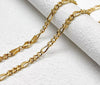 18K Solid Gold Figaro Chain Necklace | 2.5mm Italian-Style Fine Gold Chain