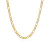 18K solid gold 2.5mm Figaro chain necklace showing alternating long and short link pattern