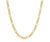 18K solid gold 2.5mm Figaro chain necklace showing alternating long and short link pattern