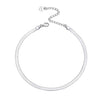 White Gold Herringbone Anklet — 3.5mm | Solid 925 Sterling Silver