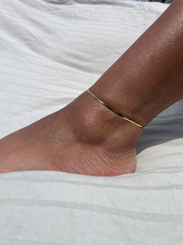 3.5mm Herringbone Anklet | 925 Silver | Twelfth XII