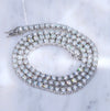 18" 4MM925S VVS MOISSANITE TENNIS CHAIN WHITE GOLD