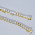 22" 5MM  925S VVS MOISSANITE TENNIS CHAIN GOLD
