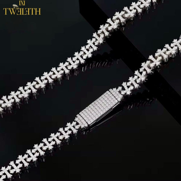Moissanite Cross Link Chain