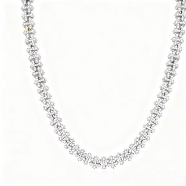 Moissanite Cross Link Chain